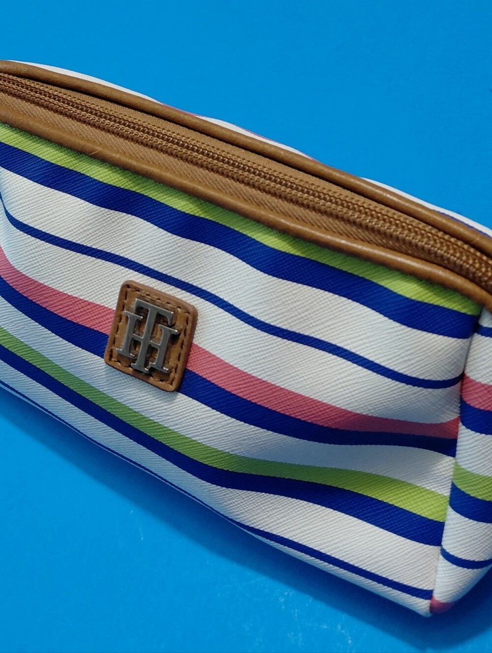 TOMMY HILFIGER Women's Striped Multicolor Cosmetic Bag